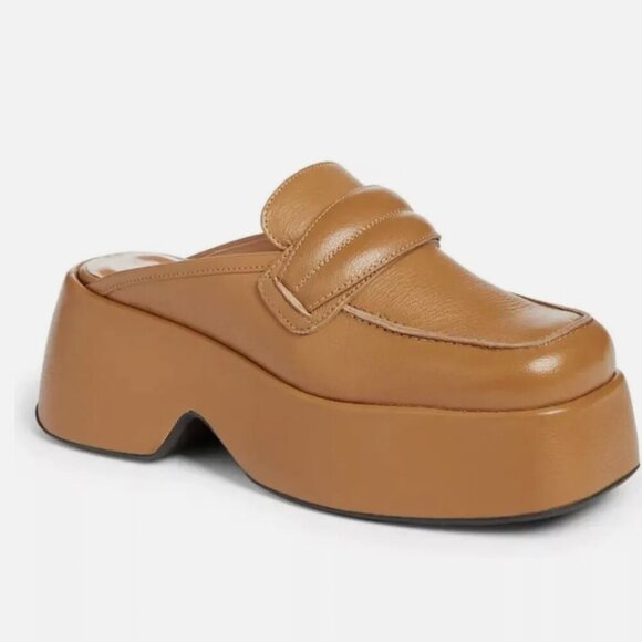 New! Simon Miller Hustler Tan Leather‎ Chunky Loafer Mule Clogs - Picture 1 of 11